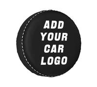 Housse de roue de secours personnalisée - Ajoutez votre propre logo texte photo - avec corde - protection étanche - pour pneu de secours pour camion remorque RV SUV universel 14", 15", 16", 17"