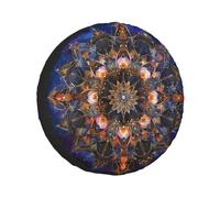 Housse de roue de secours rectangulaire de 38,1 cm - Motif mandala - Ajustement universel pour remorque, camping-car, SUV, camion