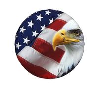 Housse de roue de secours universelle de rechange, aigle à tête blanche nord-américaine, drapeau des États-Unis, housse de pneu de secours étanche à la poussière pour remorque, camping-car, SUV, roue