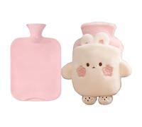 Housse de sac d'eau chaude en peluche - Design adorable animal de 1 litre, bouchon enveloppant en polaire, sans BPA | chauffant pour ceux qui souffrent de la maison, du bureau, du chauffage des