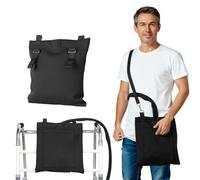 Housse de sac d'urine - 28 x 29 cm - Avec fermeture éclair et sangle réglable - Accès facile, sûr et discret - Pour le lit d'hôpital et le quotidien - Noir