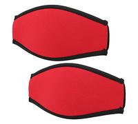 Housse de Sangle de Masque de Plongée, Protecteur de Cheveux en Néoprène pour la Plongée, 2 Pièces de Sangle Légère pour le Soin des Cheveux Longs Pendant la Natation et la en Apnée (rouge)