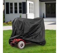 Housse de scooter en tissu Oxford 210D avec sac de rangement - Étanche et résistante aux UV ventilée pour scooter à 3 roues et 4 roues (noir/gris) (noir 142 x 66 x 91 cm)