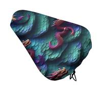 Housse de selle de vélo 3D motif écailles de dragon magique pour homme et femme, imperméable et anti-poussière avec cordon de serrage, housse de selle de vélo réglable pour ou protection contre la