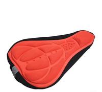 Housse de selle de vélo en silicone et rembourrage en gel 3D pour un coussin de selle doux et un confort amélioré (rouge)