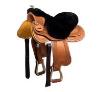 Housse de selle pour cheval western en peau de mouton Pool's Noir TU