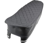 Housse de selle Schmitt noire/grise matelassée pour Simson S50 S51 S70 | Housse de selle Simson avec logo Schmitt | similicuir,
