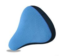 Housse de selle souple en gel épais et respirant en maille pour siège de vélo - Accessoire de cyclisme pour homme et femme (bleu clair)