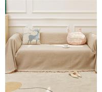 Housse de serviette de canapé de couleur unie, couverture de canapé, elle peut être utilisée comme matelas, couverture, couverture de pique-nique de camping, etc.(Light coffee,90x180cm/35x71in)