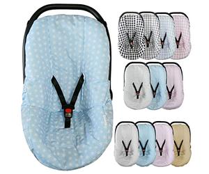 Housse de siège auto bébé universelle groupe 0/0+ coton idéal été - Marque Vizaro - Bleu étoiles