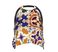 Housse de siège auto mexicaine en céramique bohème pour bébé - Housse de siège auto douce pour bébé - Pour filles et garçons