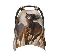 Housse de siège auto pour bébé avec trois chevaux qui courent, multi-usages, respirante, pour maman, poussette douce, pare-soleil pour nouveau-né