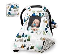 Housse de siège auto pour bébé, housse de siège auto pour garçons, housse de siège auto Minky confortable et chaude, housse de porte-bébé avec fenêtres ouvertes, douce et respirante, thème Adventure