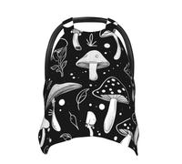 Housse de siège auto pour bébé motif champignons noirs et blancs, housse de siège auto pour bébé fille et garçon