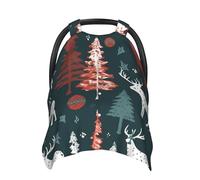 Housse de siège auto pour bébé motif vache cerf arbre de Noël, multi-usage, respirant, housse d'allaitement pour maman, poussette douce, pare-soleil pour nouveau-né cadeau de fête prénatale