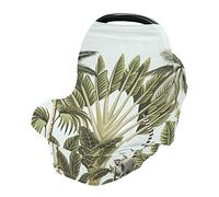Housse de siège auto pour bébé - Tissu doux et extensible - Couverture d'allaitement - Multi-usage - Couverture d'allaitement - Animaux tropicaux vintage - Toucan Flamingo Palmiers - Bananier - Floral
