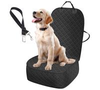 Housse de siège avant pour chiens, housse de siège imperméable pour chien avec rabats latéraux, protection de siège de voiture anti-rayures avec poche, housse de siège avant antidérapante avec