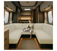 Housse de siège de caravane imperméable extensible en jacquard, housses de coussin de dinette pour camping-car avec 2 sangles avec sangles élastiques, tailles multiples pour camping-car, autocaravane
