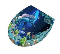 Housse de siège de toilette - Autocollant à décoller et à coller | Autocollant de WC lavable | Décoration de toilette sur le thème de la mer, décoration de salle de bain amovible pour la maison