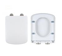Housse de siège de toilette carrée blanche à fermeture douce, libération rapide et facile à nettoyer, matériau PP, 355 x 435 mm, accessoire de salle de bain élégant pour maisons modernes, durable et