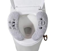 Housse De Siège De Toilette Chaude - 1 Paire De Coussinets Chauffants Adhésifs Lavables Et Réutilisables Pour Salle De Bain En Peluche | Pour L'hiver Par Temps Froid, Maison, Camping-car, Voyage, Dort