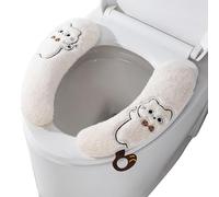 Housse De Siège De Toilette Chaude - 1 Paire De Coussinets Chauffants Adhésifs Lavables Et Réutilisables Pour Salle De Bain En Peluche | Pour L'hiver Par Temps Froid, Maison, Camping-car, Voyage, Dort