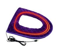 Housse de siège de toilette chauffante - Chauffage réglable à 5 niveaux avec minuterie - Alimenté par USB - Tissu en velours lavable - Chauffe-siège de toilette en peluche douce pour temps froid
