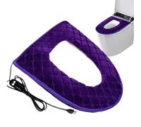 Housse de siège de toilette chauffante - Chauffe alimenté par USB - Température réglable - Coussin de siège en peluche multicouche amovible en tissu doux - Contrôle de la minuterie - Installation