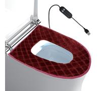 Housse de siège de toilette chauffante - Chauffe alimenté par USB - Température réglable - Coussin de siège en peluche multicouche amovible en tissu doux - Contrôle de la minuterie - Installation
