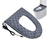 Housse De Siège De Toilette Chauffante - Réchauffeur Réglable À 5 Niveaux | Coussin De Siège Électrique Avec Minuterie, Coussin De Salle De Bain Chauffant Doux, Accessoire De Toilette Chaud Pour