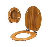 Housse de siège de toilette - Couvercle de toilette en bois, quincaillerie en acier, fixation de salle de bain, kit de remplacement robuste | pour les toilettes Confort Hygiène Famille Ménage