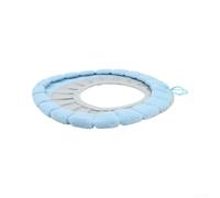 Housse de siège de toilette douce, tapis chauffant extensible pour bols en forme de U, tapis de salle de bain en polyester lavable avec sangle de suspension (bleu avec gris B)