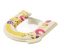 Housse de siège de toilette en EVA avec dos solide et imperméable pour toilettes standard de type O V U et motifs d'animaux décoratifs (chat orange)