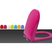 Housse de siège de toilette en forme de D à fermeture douce en polypropylène robuste à dégagement rapide Taille standard Facile à nettoyer Rose Rouge