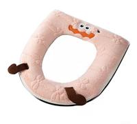 Housse de siège de toilette, en velours et coton, joint épais lavable (rose)