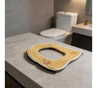 Housse de siège de toilette épaisse en forme de U avec épaisseur équilibrée et accessibilité à la fermeture éclair, matériau en fibre de polyester pour une utilisation standard (jaune)