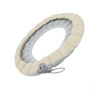 Housse de siège de toilette extensible douce et chaude - Coussin lavable pour siège de toilette - Tapis de toilette en forme de O U V - Beige avec gris B