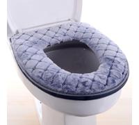 Housse de siège de toilette grise, coussin chauffant doux et lavable avec fermeture éclair