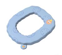 Housse de siège de toilette imperméable en EVA avec poignée intégrée, couvercle souple lavable pour toilettes standard, anneau chauffant hygiénique en rose (bleu)