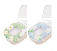 Housse de siège de toilette imperméable en EVA - Coussin doux et antidérapant avec motif lapin mignon - Facile à nettoyer - Pas de lavage - Pour sièges en forme de O U V - Accessoires de salle de bain