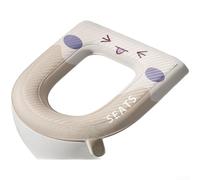 Housse de siège de toilette imperméable en EVA, souple, antidérapante, réutilisable, avec dos, motif d'expression mignonne pour toilettes en forme de O/V/U, facile à nettoyer, accessoire de salle de