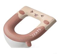 Housse de siège de toilette imperméable en EVA, souple, antidérapante, réutilisable, avec dos, motif d'expression mignonne pour toilettes en forme de O/V/U, facile à nettoyer, accessoire de salle de