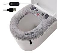 Housse De Siège De Toilette Minuterie Réglable Alimentée par USB Douce | Housse De WC Électrique Lavable Pour Salle De Bain Maison Hôtel Appartement Dortoir Résidence Secondaire Hiver Climat