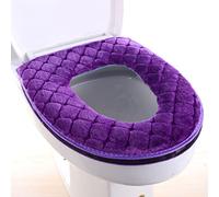 Housse de siège de toilette violette, coussin chauffant doux et lavable avec fermeture éclair