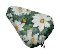 Housse de siège de vélo avec feuilles vertes et fleurs blanches, extra douce et confortable, protection contre la pluie, le soleil, housses durables et anti-poussière pour vélos de ville et VTT