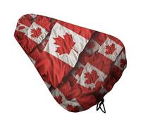 Housse de siège de vélo avec motif drapeau canadien - Rembourrée - Extra large - Confortable - Pour homme et femme - Imperméable - Avec cordon de serrage - Convient pour route/montagne/exercice