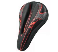 Housse de siège de vélo en Silicone épais, Housse de Coussin de siège de vélo en Mousse à mémoire de Forme et en Silicone avec Bande réfléchissante, vélo d'intérieur et d'extérieur(Red)