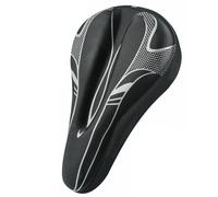 Housse de siège de vélo en Silicone épais, Housse de Coussin de siège de vélo en Mousse à mémoire de Forme et en Silicone avec Bande réfléchissante, vélo d'intérieur et d'extérieur(Gray)