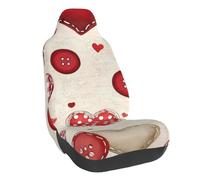 Housse de siège de voiture à boutons en forme de cœur - Motif écossais - Élastique - Ajustement universel - Pour berline, SUV, camion
