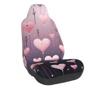 Housse de siège de voiture avec motif cœur rose et ballon pour la Saint-Valentin - Élastique - Ajustement universel - Pour berline, SUV, camion